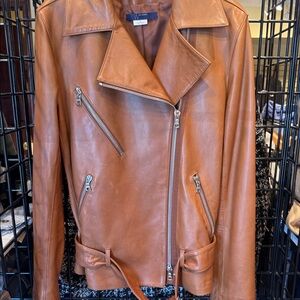 W by Worth Tan Leather Jacket